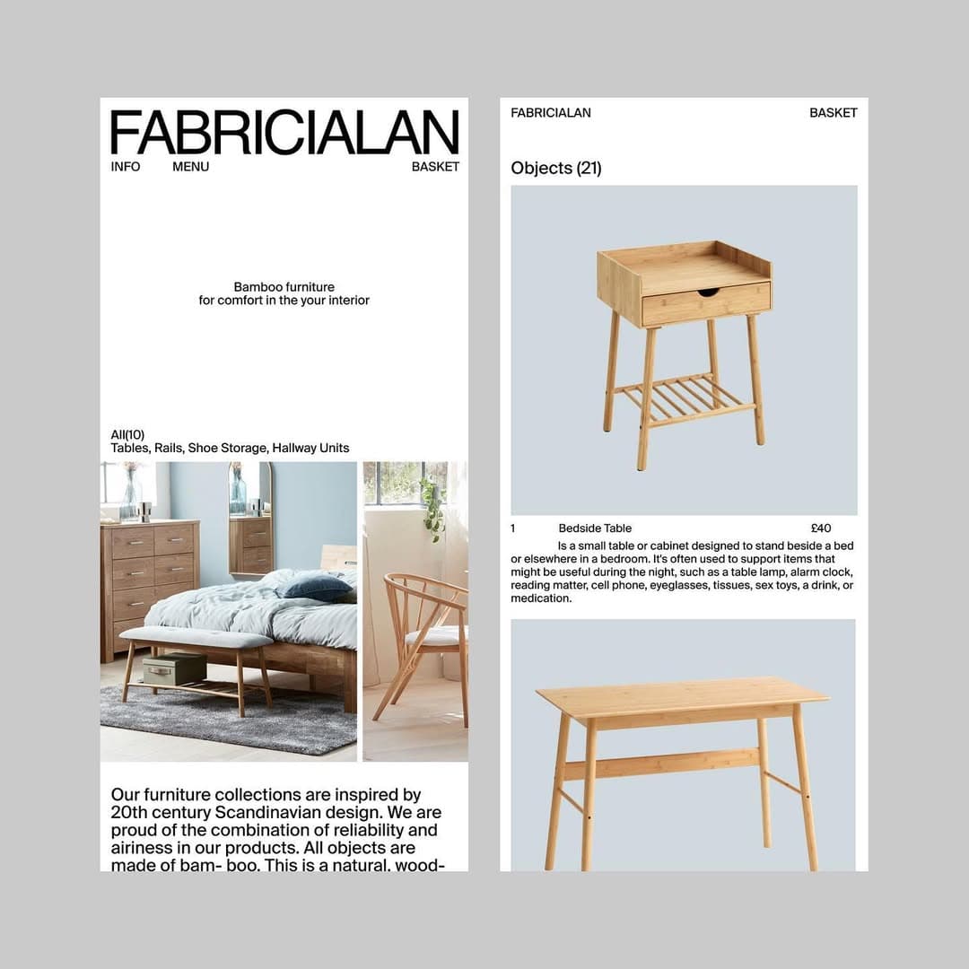 Furniture brand visual exploration